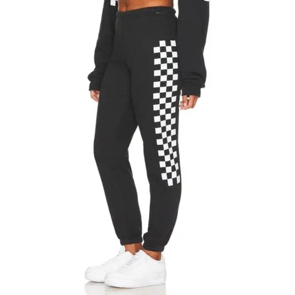 Aviator Nation Check Leg Sweatset Black White Size XS - Picture 3 of 5